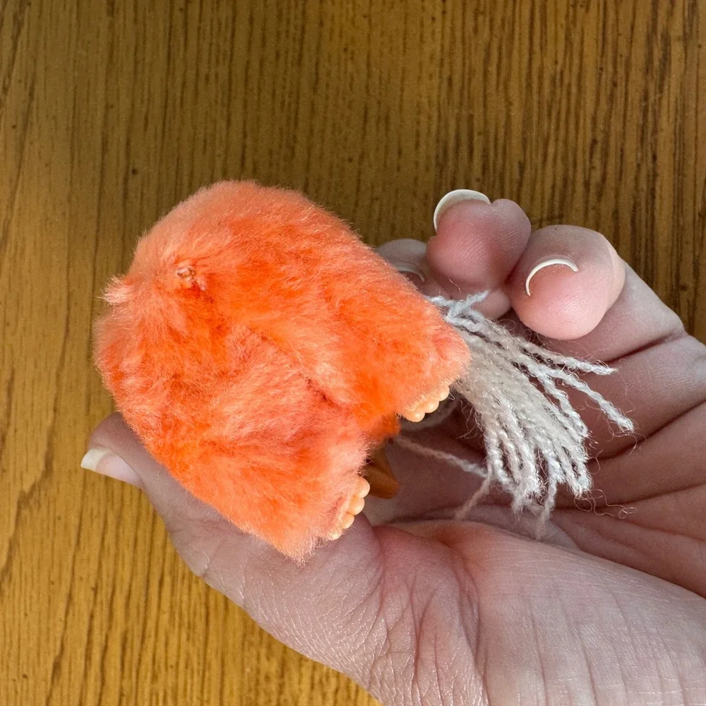 Cute Plush Christmas Carebear Orange Santa Hat Scarf Holiday Huggie Ornament‎